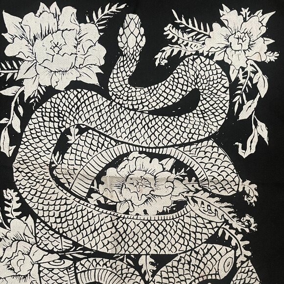 Backpatch canvas with snake and flowers - Picture 2 of 3